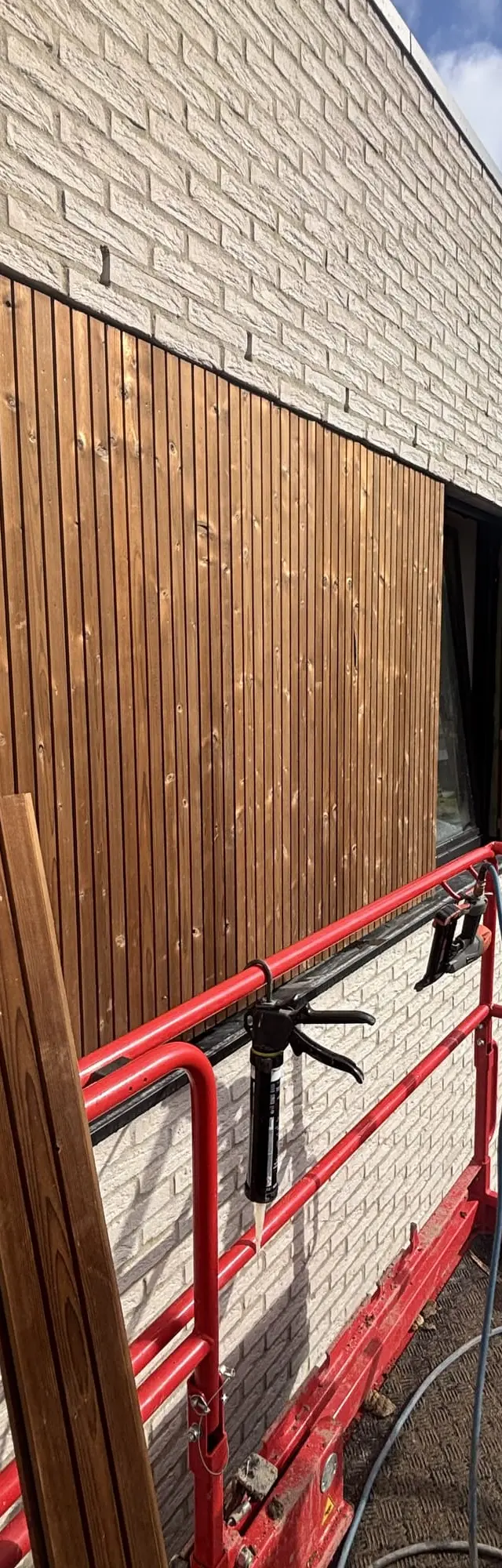 Thermowood tripleblokmotief verticaal